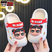 儿童洞洞鞋 夏季 男童男孩外穿宝宝沙滩哪吒凉拖鞋 软底防滑凉鞋 新款