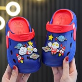 透气室内外洞洞鞋 双色可爱卡通奥特曼男童女童洞洞鞋 新款 EVA夏季