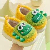 男童包跟宝宝防滑冬天家居毛毛鞋 儿童棉拖鞋 冬季 棉鞋 2026新款 男孩