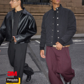 VLABMADE 菱格纹绗缝3M新雪丽棉服 复古雾面砂洗立领纽扣夹克外套