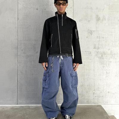 VLABMADE优雅法工蓝工装裤