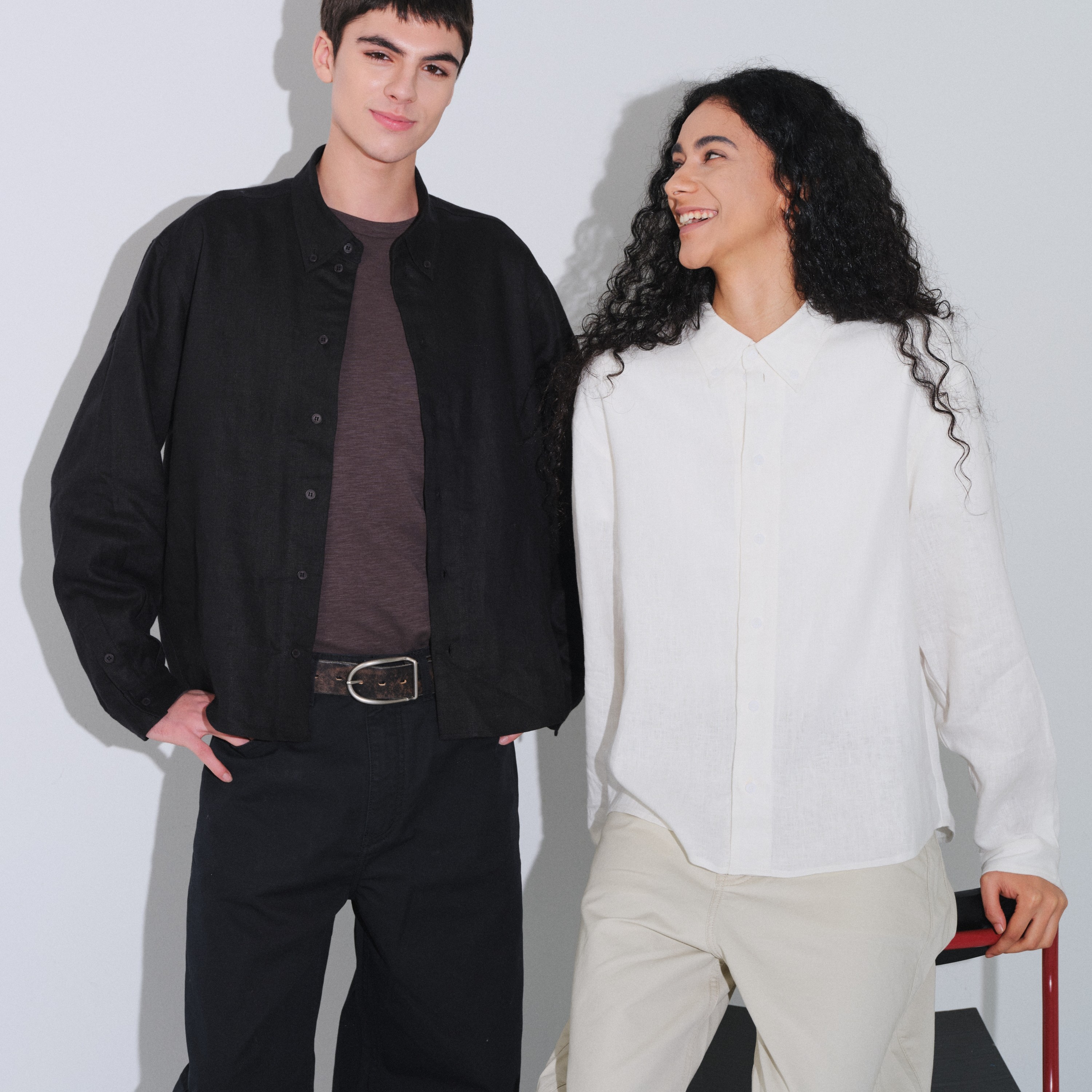 VLABMADE 100%亚麻松弛老钱纽扣领*极简基础纯色垂坠短阔版型衬衫,男装,衬衫,淘宝优惠券,粉丝福利购,淘宝优惠卷