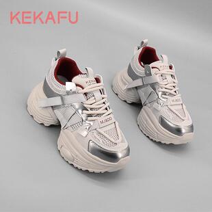 珂卡芙厚底增高休闲鞋2025春季新款舒适洋气潮牌老爹鞋轻便运动鞋