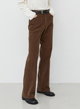 韩国代购灯芯绒裤女新款时尚宽松舒适大码女长裤烫绒直筒裤BT006