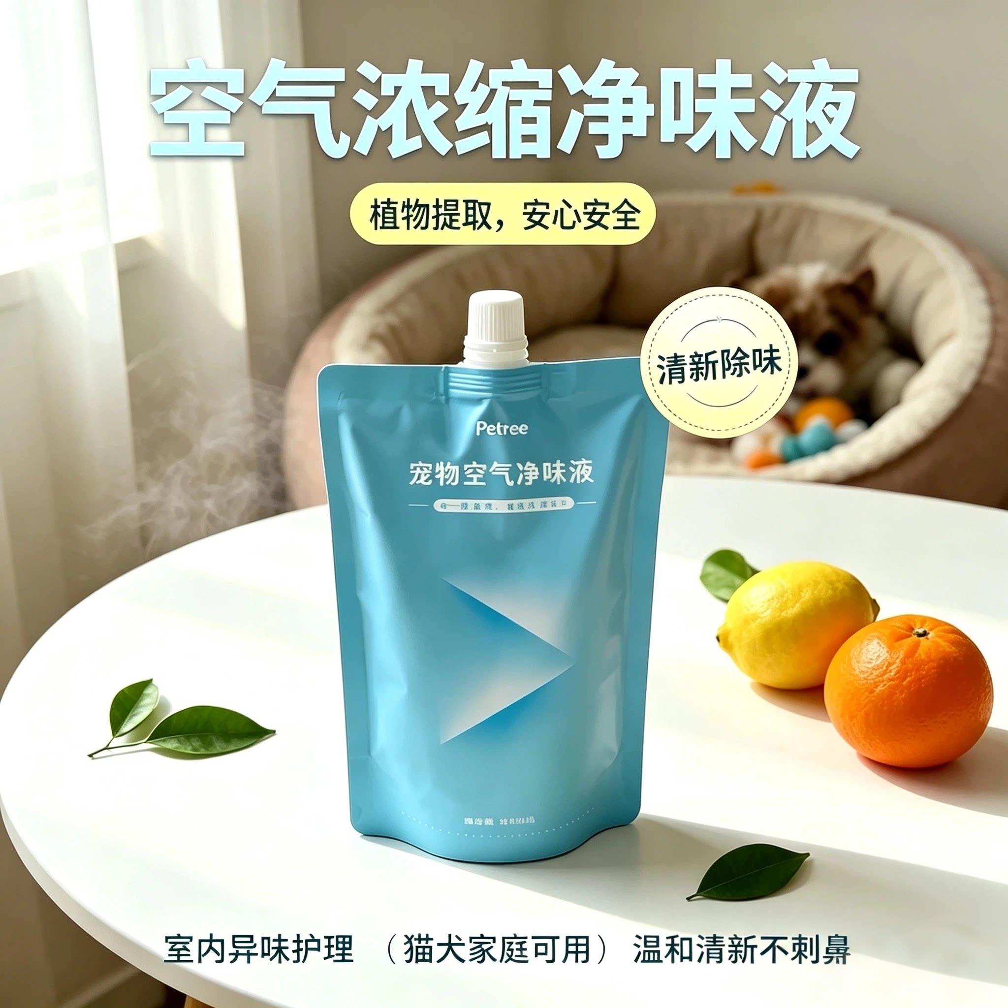 Petree北去净味器专用浓缩净味液猫狗除臭室内祛异味剂消毒300ML