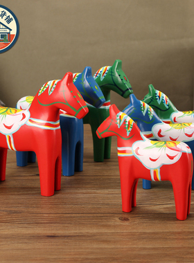 达拉木马木质工艺摆件手绘