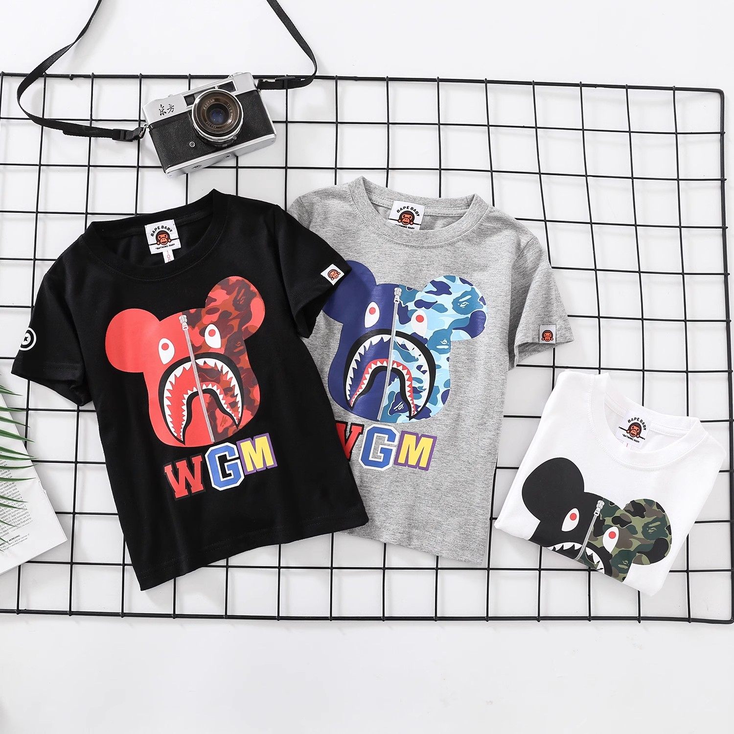 日系潮牌童装男童夏季薄款短袖圆领T恤上衣儿童纯棉印花半袖 透气