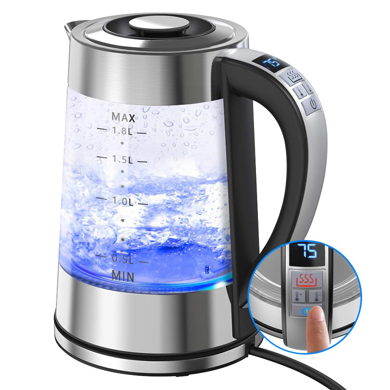 智能温控玻璃电热水壶家用1.8L大容量调温保温一体烧开水壶泡茶壶