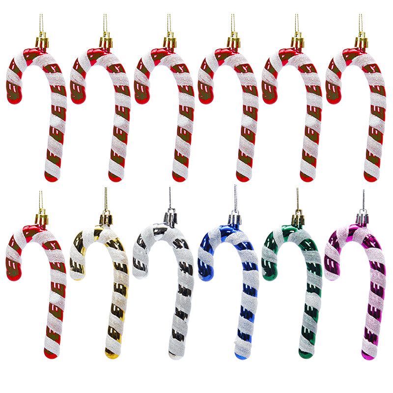 新品龙虎亮光胖粗拐杖圣诞树挂件配件挂钩圣诞节挂件圣诞装饰装品