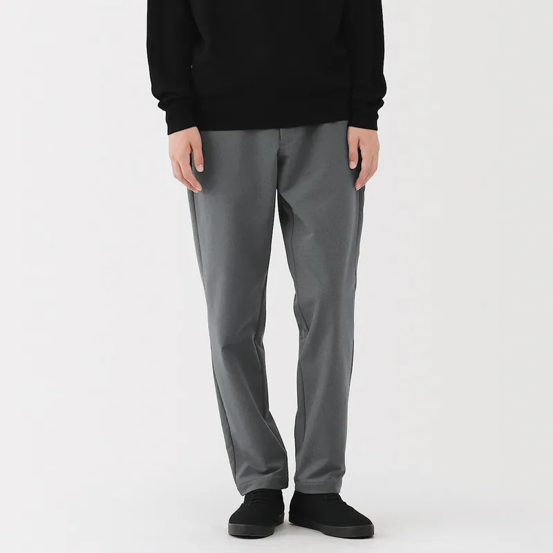 无印良品MUJI男士弹力里起毛内加绒防风长裤锥形裤2025秋