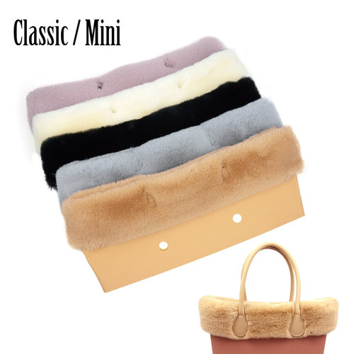 obag款仿獭兔毛大包中Mini包毛绒