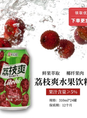 优好滋 荔枝爽果粒水果饮料310ml 富含椰纤果 解腻爽口