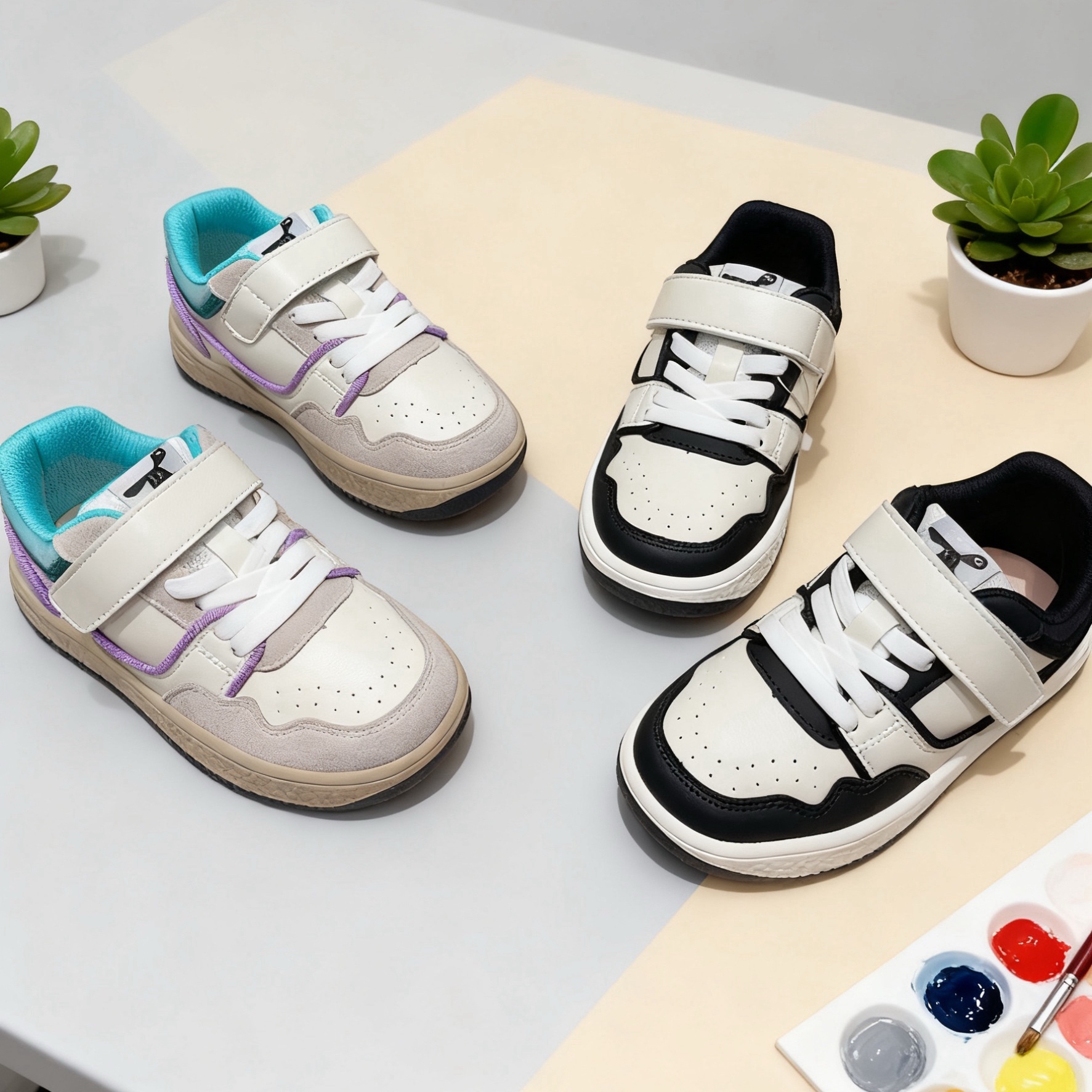 芭杜乐BADULE经典休闲鞋男女学生透气魔术贴百搭经典板鞋春秋童鞋