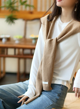 江南范白色圆领改良汉服上衣针织羊毛打底衫保暖内搭t恤茶服小衫