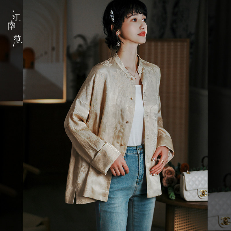 江南范新式宽松年轻款少女唐装上衣百搭中式开衫外套休闲气质日常