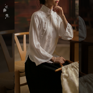 江南范新中式民国风改良唐装上衣复古年轻款教师学生书卷气春秋