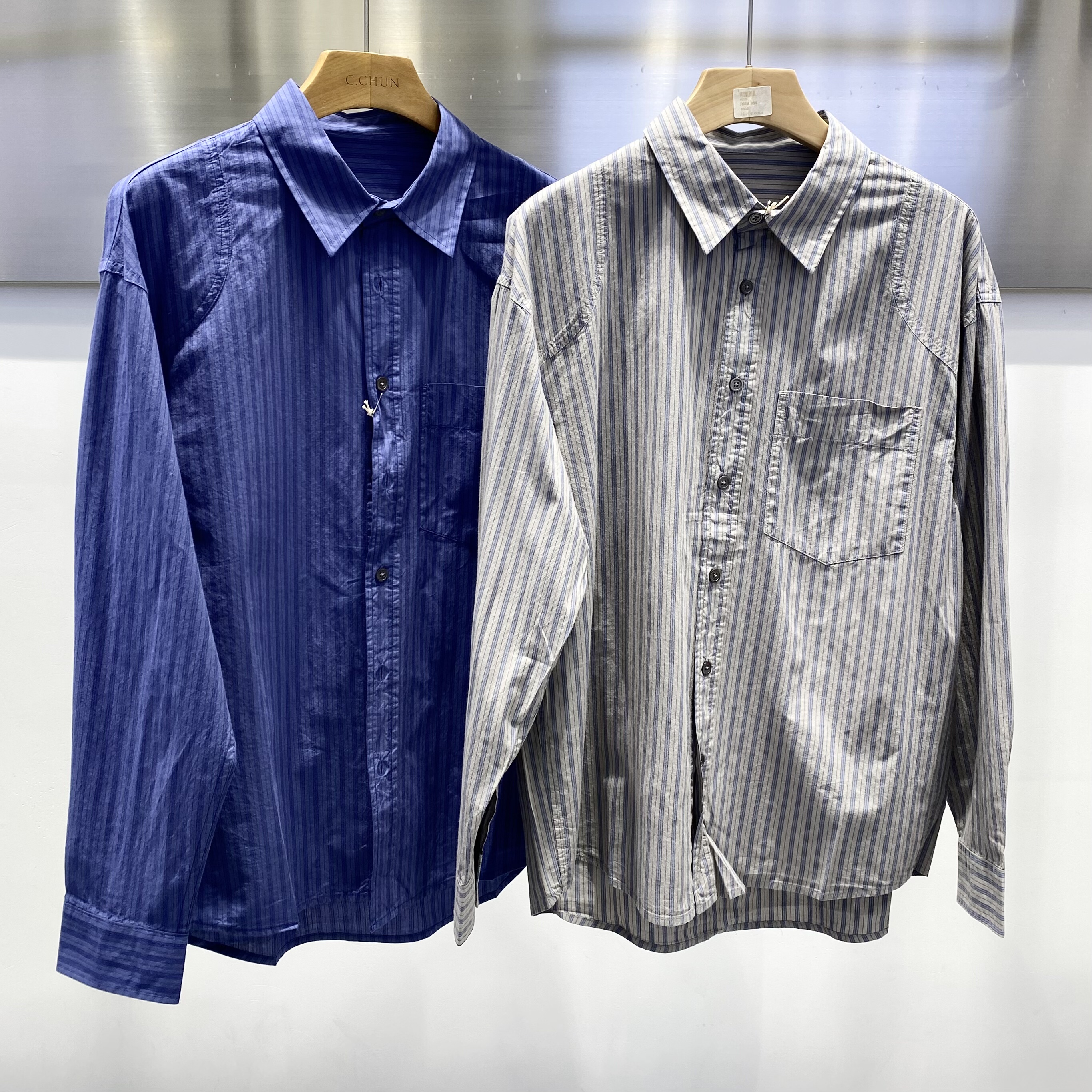 2026新款春装条纹衬衫男长袖衬衣外套时尚百搭上衣