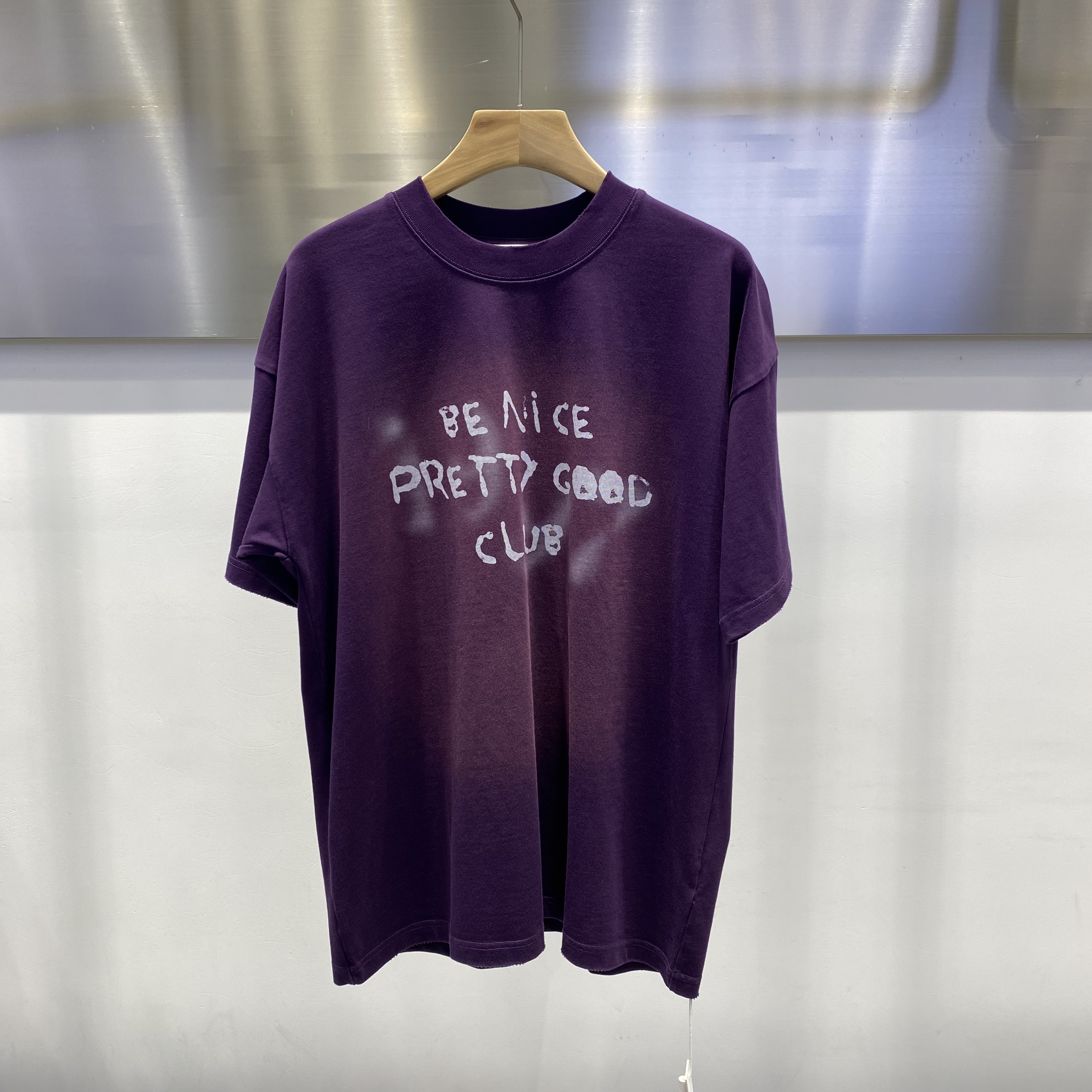 2026新款春装350克重字母印花短袖男圆领休闲宽松简约百搭t恤