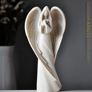 饰摆件客厅书房创意人物雕像工艺品欧式 守护天使装 复古家居饰品