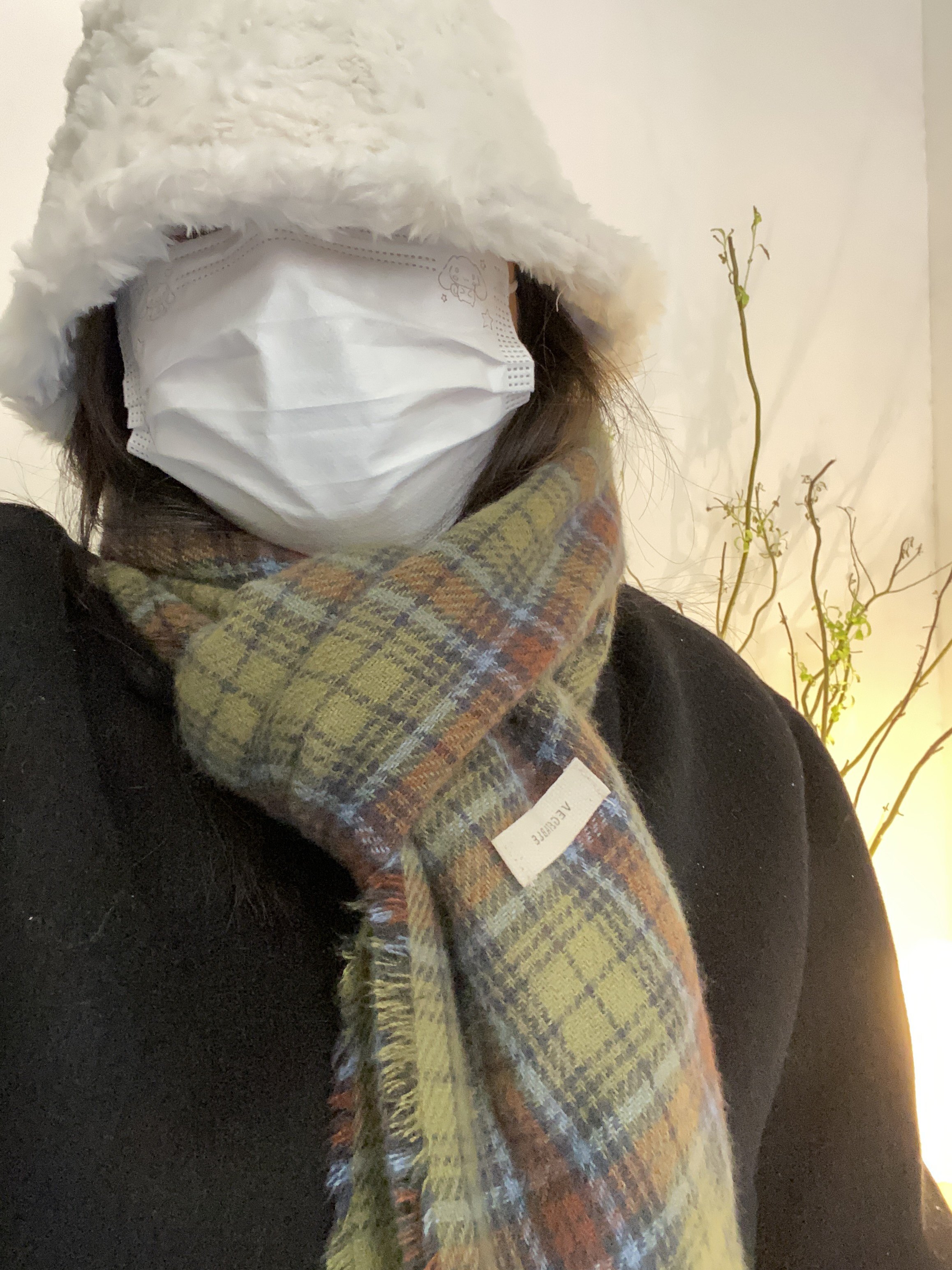 绿色格子围巾女秋冬季复古百搭仿羊绒韩版保暖学生长款围脖披肩潮