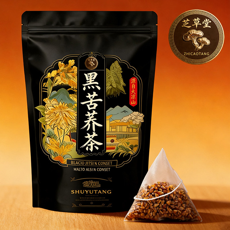 黑苦荞茶四川大凉山苦荞茶三角包小袋装正宗特产级浓香型荞麦茶