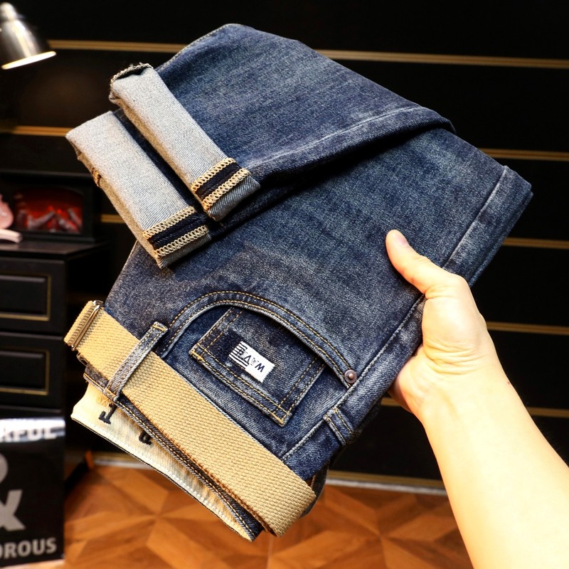 高端牛仔裤男潮牌哈伦小脚裤秋季2025新款广州新塘镇男士裤子秋冬