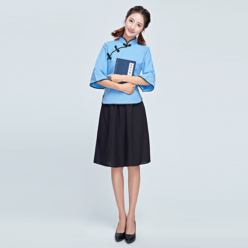 民国风女装盘扣复古文艺女青年毕业季班服合唱演出服半身裙大码女|ruв категории Женская одежда, костюм/национальная одежда/театр костюм, национальная одежда/этап погрузки - от Buy2taobao.com для оказания профессиональной услуги покупки агента Taobao