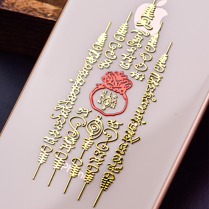 泰国文字佛牌手机经文贴纸卡片立体金属画必达掩面拉胡坤娜娜通