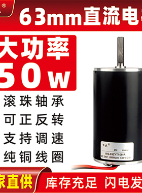 高速直流电机63ZYT108-R调速正反转小型电机马达12V24V棉花糖电机