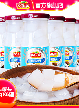 欢乐家 椰果罐头256g*6瓶 糖水甜品店原料批发商用椰果水果罐头
