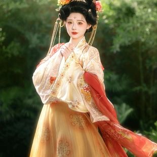 新款汉服〈盛唐少主〉复原唐制刺绣齐胸套装春夏日常破裙古装