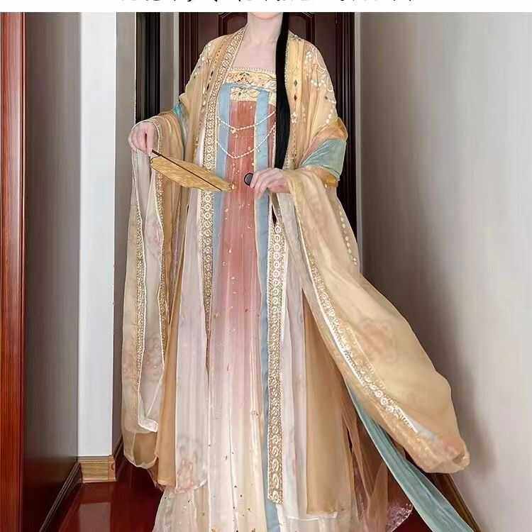 【小公主】唐朝汉服女成人唐风齐胸双层大袖衫绣花春秋国风套装秋