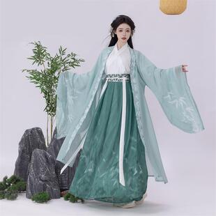 汉服女成人魏晋风影视剧武侠【竹影】学生齐腰襦裙白菜价飘逸古装