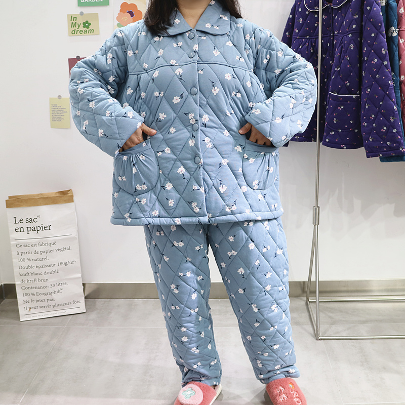 纯棉睡衣秋冬季加厚款月子服三层薄夹棉孕妇家居服胖MM大码200斤,女士内衣/男士内衣/家居服,睡衣/家居服套装,淘宝优惠券,粉丝福利购,淘宝优惠卷
