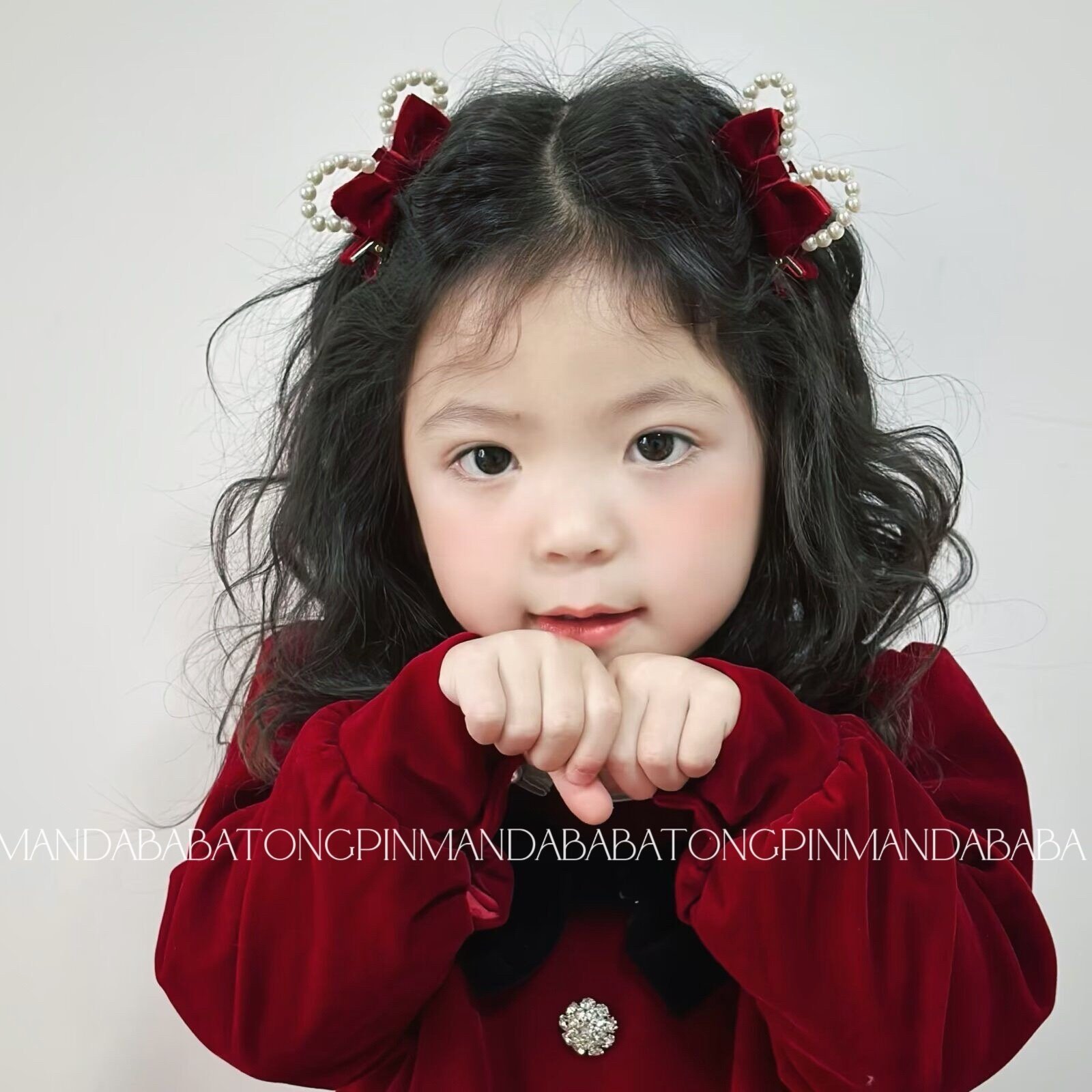 节日丝绒立体蝴蝶结珠珠耳顶夹儿童新年对装发饰宝宝发卡鸭嘴夹子,童装/婴儿装/亲子装,发饰,淘宝优惠券,粉丝福利购,淘宝优惠卷