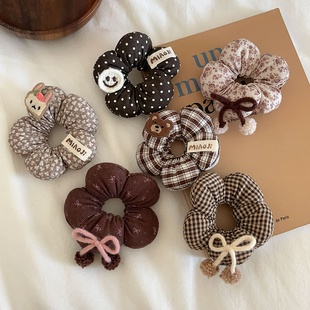 韩版儿童可爱波点碎花套圈女童甜美蝴蝶结球球花朵大肠小女孩发饰