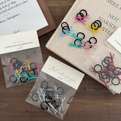 儿童银色蝴蝶结迷你小号皮筋彩色高弹彩色不伤发头绳宝宝拇指发圈