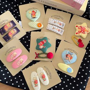 少女可爱卡通发夹女孩甜美星星小人掰掰夹儿童黄宝五星掰夹刘海夹