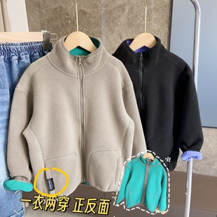 【炒好做工】一衣两穿 冬季棒球服男童装摇粒绒外套拉链夹克中大