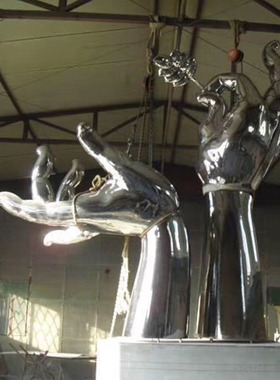 大型不锈钢雕塑厂家户外园林广场金属镜面造型艺术标志性景观摆件