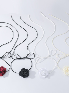 韩国花系带choker项链复古宫廷性感颈带腰饰