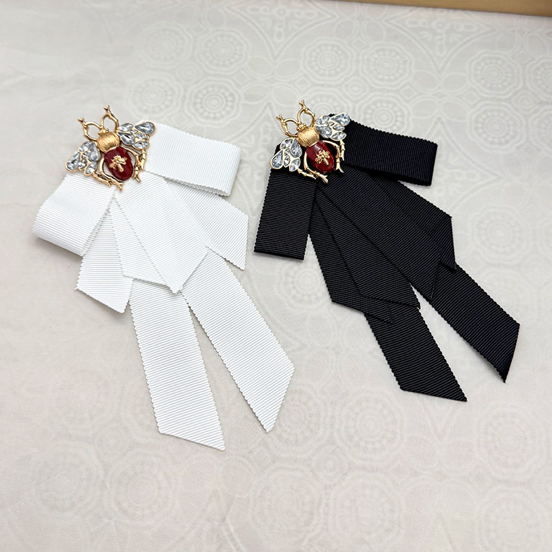 复古飘带黑色蝴蝶结蜜蜂胸针男女士学院风领结服装配饰领口