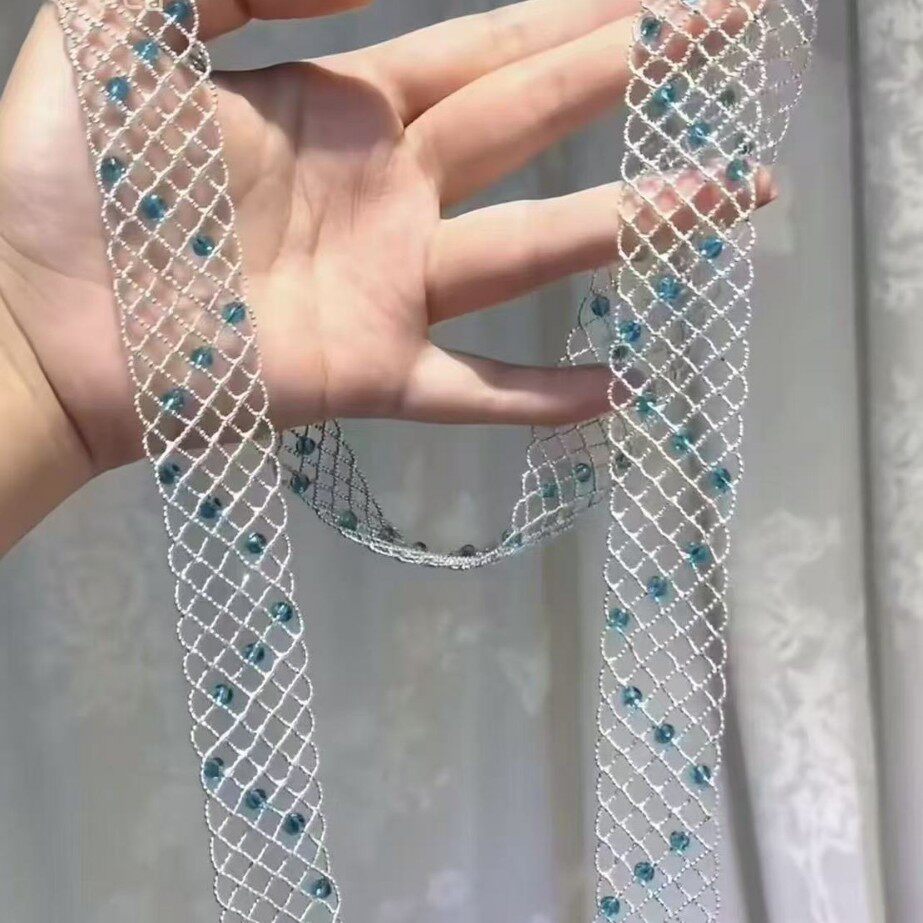 欧美长款玻璃镂空项链个性气质潮流毛衣链小众颈链项饰
