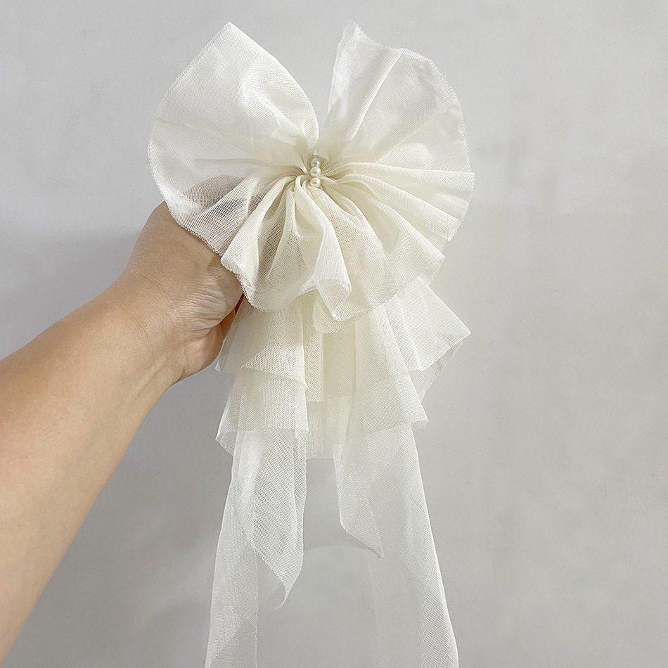 胸针小众复古网纱大号蝴蝶结衣领两用领针别针头发服装饰品