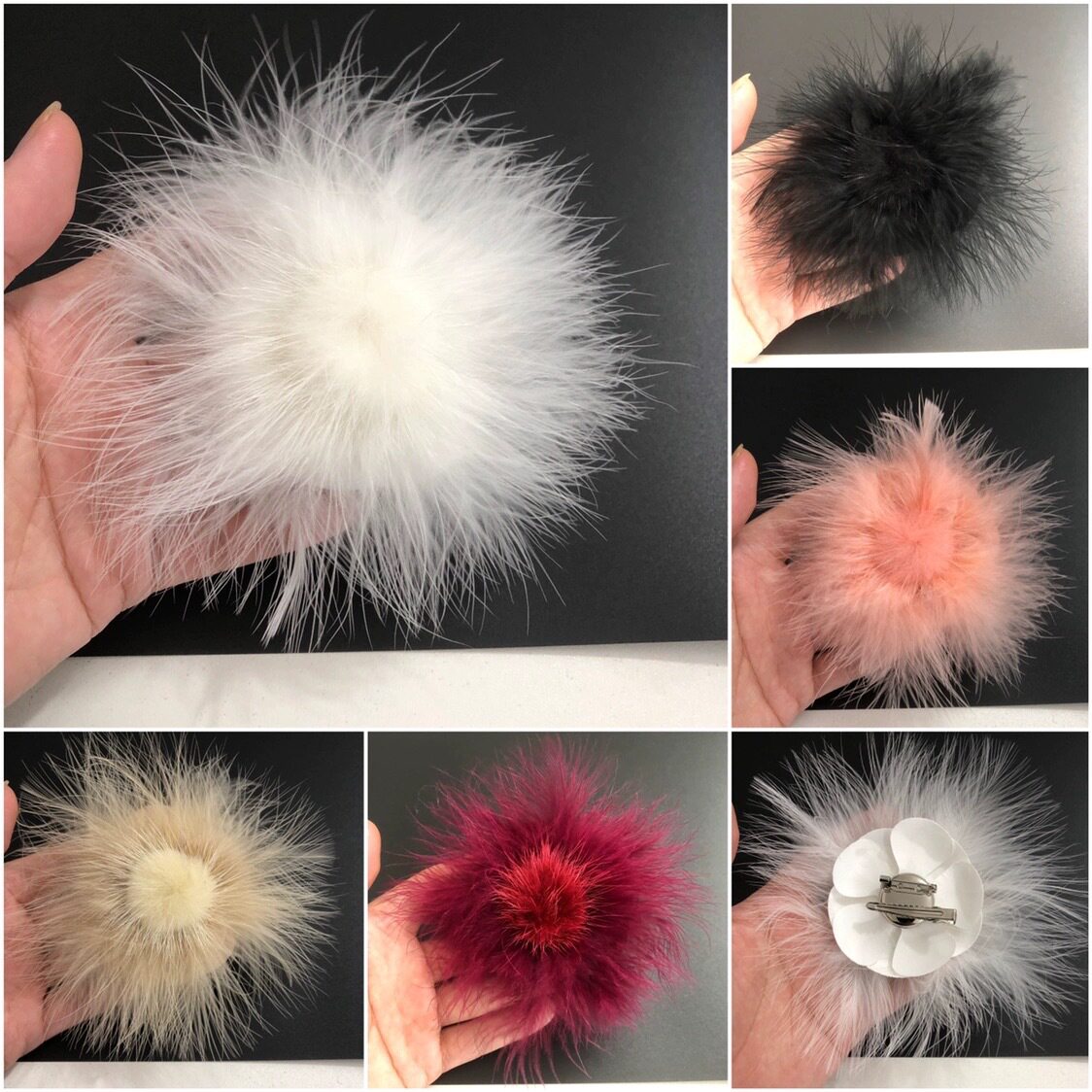 直径约13cm大丝布加羽毛胸花花朵山茶花饰品胸针发夹优雅