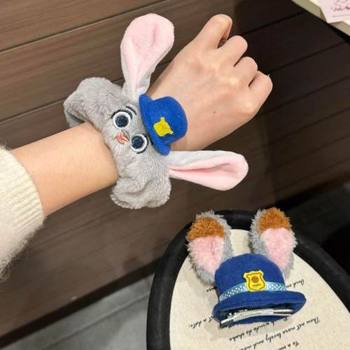 可爱朱迪兔子警官毛绒耳朵帽子发卡发圈甜美刘海夹游乐园拍照头饰