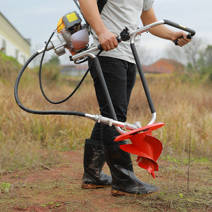背负式烟钻打塘机通用汽油割草机烤烟种植打孔器打窝机种烟打孔器