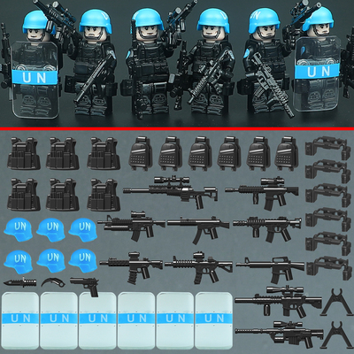 维和防暴队UM积木人仔2024新款拼装乐高小人偶特警武器枪玩具