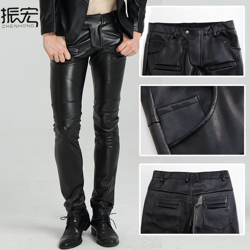 Spring man Leather pants Nightclub personality Tide pants Korean Edition Self cultivation Feet PU Teenagers Motorcycle male Leather pantsin the Men's clothing, Lederhosen  category - from Buy2taobao.com to provide professional Taobao agent buy service