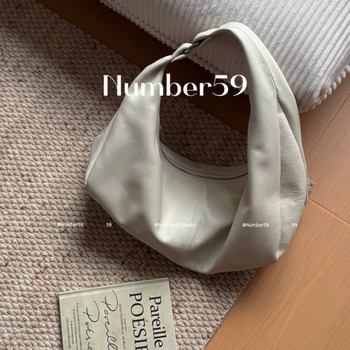 Number59高级感【巴塞饺子】hobo牛皮百搭大容量托特包时尚斜挎包